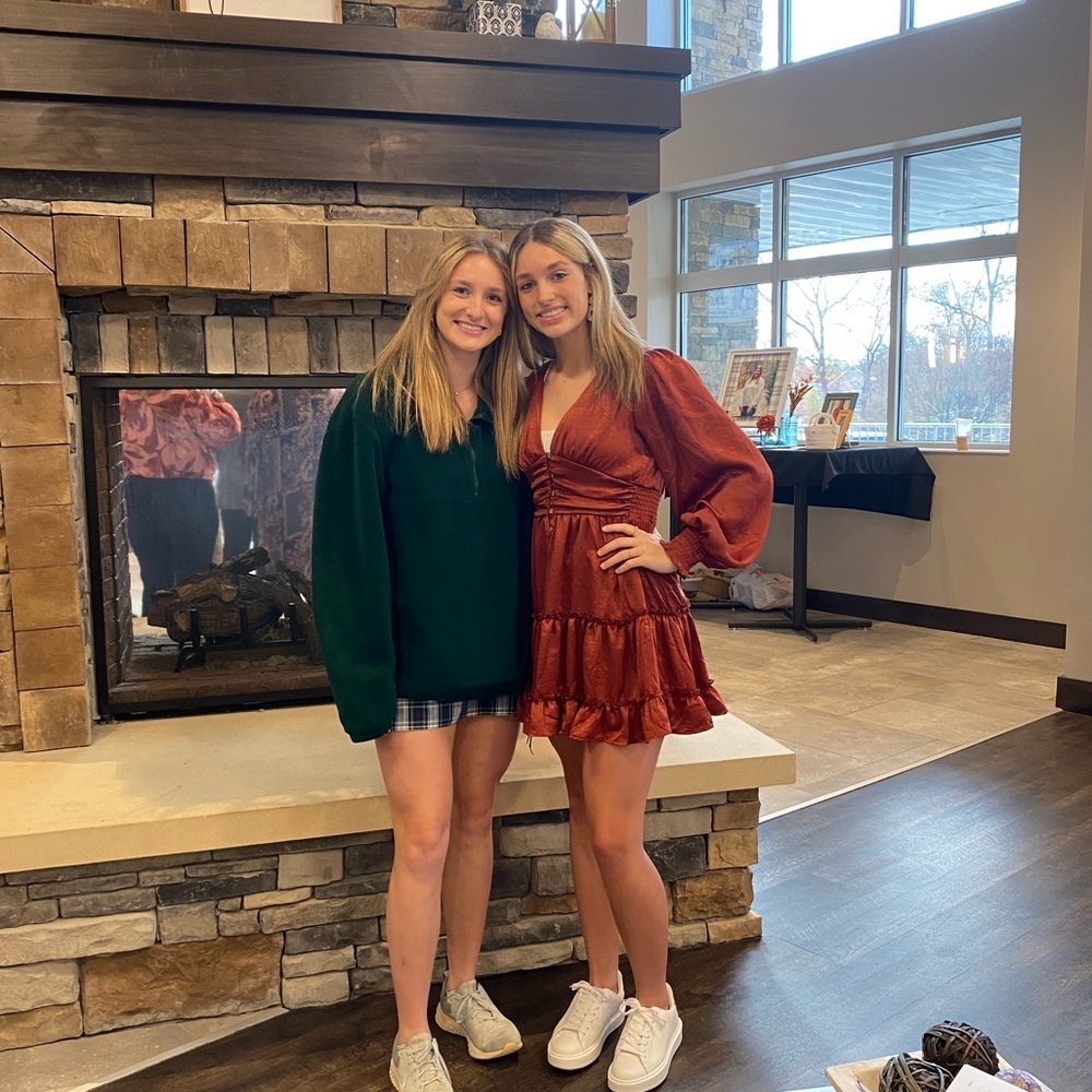 Rust Red Ruffle Dress